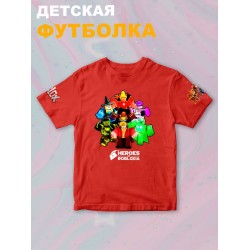 Футболка роблокс герои и roblox с принтом и надписью детская