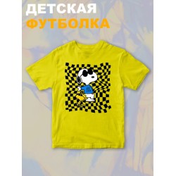 Футболка со снупи Snoopy и вудстоком желтой птичкой детская