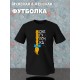 Парная футболка для двоих влюбленных на свадьбу "Снегурочка, Дед Мороз красный нос" черная женская. Футболка с принтом для пар и для молодоженов.