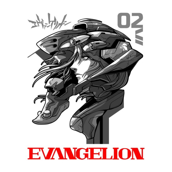 Шоппер с принтом из мультсериала Евангелион. Тканевая сумка Evangelion neon genesis в стиле street style для молодежи.