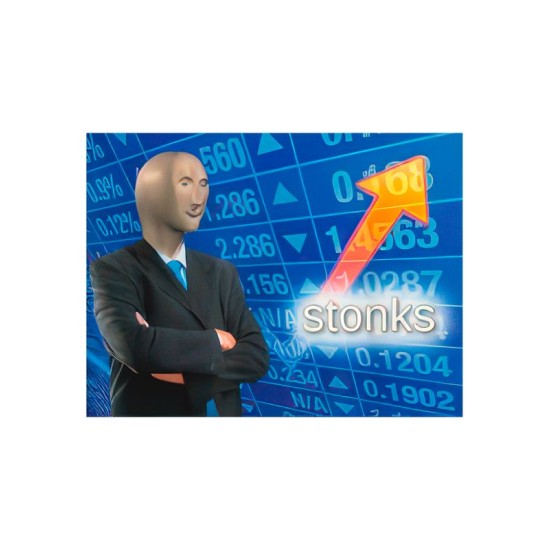 Шоппер мем стонкс stonks meme прикол с принтом надписью и рисунком dank memes бежевый, стритстайл сумка для шопинга и покупок тканевая женская и мужская андеграунд кэжуал y2k style casual underground.