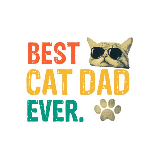 Шоппер Best cat dad ever прикол и мем с принтом с котом котиком kitty daddy meme бежевый, стритстайл сумка для шопинга и покупок тканевая женская мужская кэжуал y2k style casual, в подарок для папы.