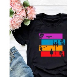 Футболка Cowboy Bebop и Ковбой Бибоп аниме с принтом retro anime aesthetic эстетика в ретро стиле, черная женская мужская стрит стайл прикольная одежда кэжуал, андеграунд стритстайл casual y2k style.