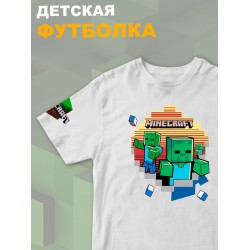 Футболка майнкрафт minecraft с принтом игры y2k детская