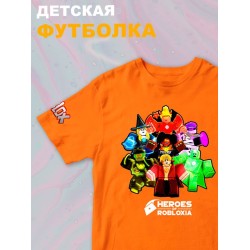 Футболка роблокс герои и roblox с принтом и надписью детская