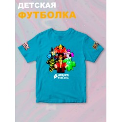 Футболка роблокс герои и roblox с принтом и надписью детская