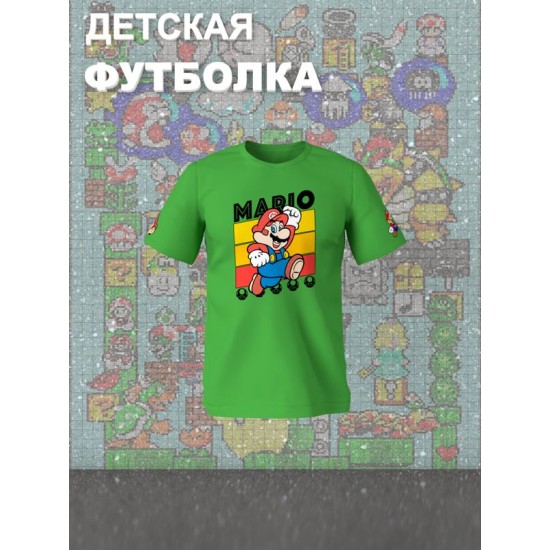 Футболка супер марио брос super mario нинтендо детская