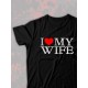 Парная футболка для двоих влюбленных на свадьбу "I love my wife" черная мужская. Футболка с принтом "Я люблю свою жену" для пар и для молодоженов.