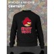 Парный свитшот для двоих влюбленных на свадьбу "Angry birds" черный мужской. Свитшот с принтом "Энгри Бердз" для пар и для молодоженов.
