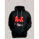 Худи парное для двоих влюбленных на свадьбу с Минни Маус черное женское. Худи с принтом "Love, любовь" с Minnie Mouse для пар и для молодоженов.