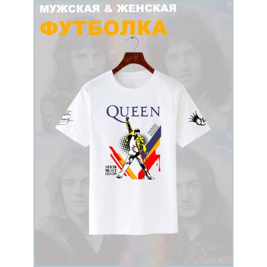 Футболка Queen логотип с принтом, рисунком rock style, рок группа