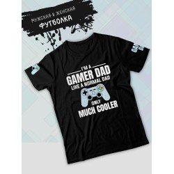 Футболка с приколом папа и геймер и надписью dad gamer y2k