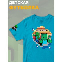 Футболка майнкрафт minecraft с принтом игры y2k детская