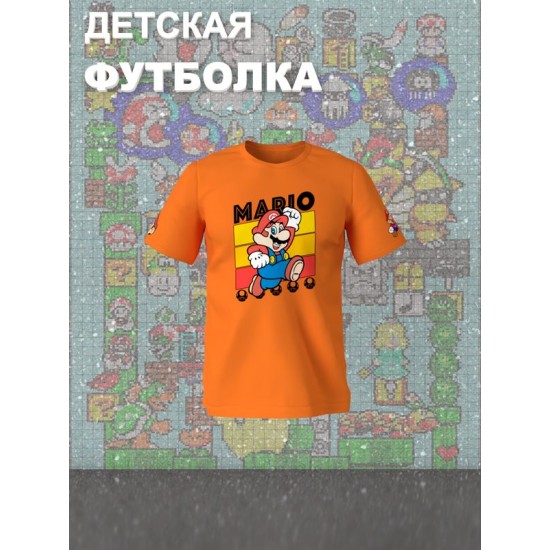 Футболка супер марио брос super mario нинтендо детская