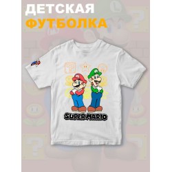 Футболка супер марио и луиджи брос nintendo y2k детская