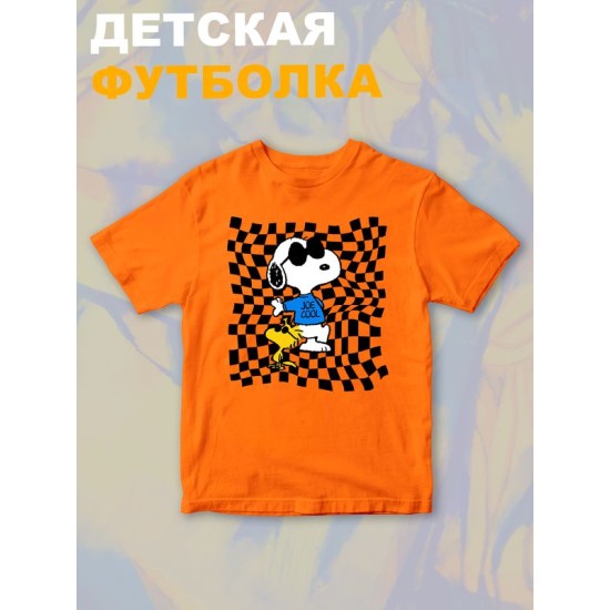 Футболка со снупи Snoopy и вудстоком желтой птичкой детская