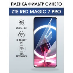 Защитная пленка на телефон ZTE Red magic 7 pro anti blue ray. Полиуретановая бронепленка на экран смартфона ЗТЕ Ред Магик 7 про.