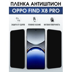 Защитная пленка на телефон Oppo Find x8 pro антишпион. Полиуретановая бронепленка на экран смартфона Оппо Финд х8 про.