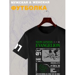 Футболка с принтом из мультсериала Евангелион в стиле аниме. Футболка унисекс Evangelion neon genesis в стиле street style для молодежи.