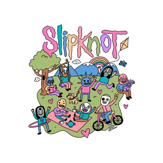 Шоппер слипкнот slipknot и рок металл с принтом и надписью rock music с музыкальной тематикой бежевый, стритстайл сумка для шопинга и покупок тканевая женская мужская, андеграунд кэжуал underground.