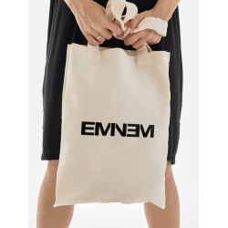 Шоппер Эминем Eminem rap с принтом и надписью в стиле рэп music с музыкальной тематикой бежевый, стритстайл сумка для шопинга и покупок тканевая мужская и женская андеграунд кэжуал casual underground.