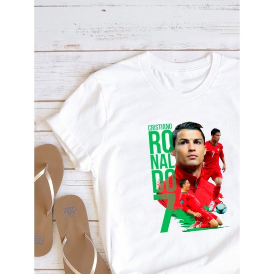 Футболка криштиану роналду реал мадрид cristiano ronaldo с принтом игроков футбола футболистов для фаната футбола, белая мужская и женская прикольная одежда кэжуал casual sportswear спортивный стиль.
