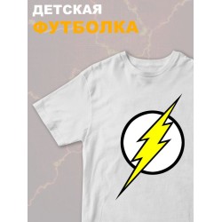 Футболка флэш и flash с молнией и супергерой y2k детская
