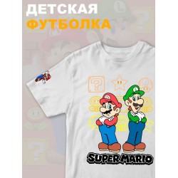 Футболка супер марио и луиджи брос nintendo y2k детская
