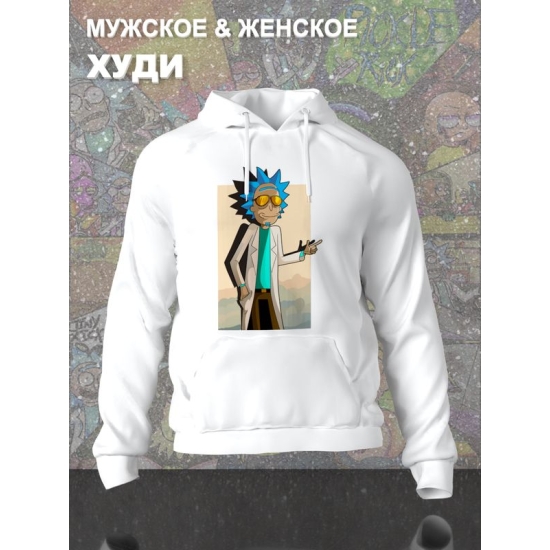 Худи рик и морти в очках из rick and morty y2k