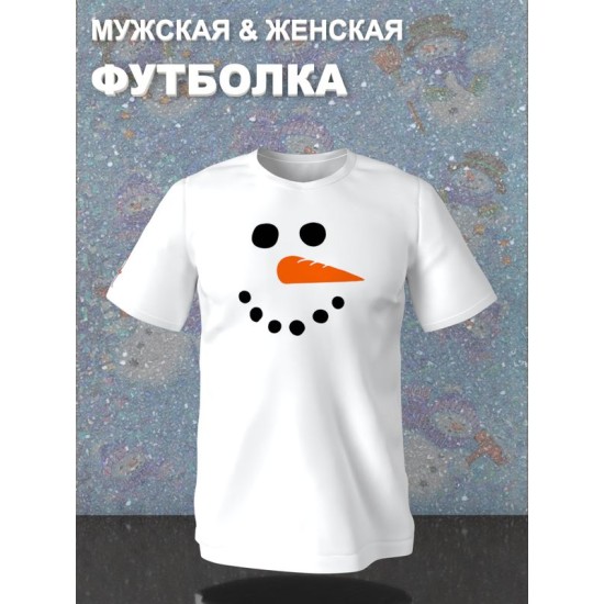 Футболка снеговик с новым годом y2k