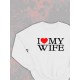 Парный свитшот для двоих влюбленных на свадьбу "I love my wife" белый мужской. Свитшот с принтом "Я люблю свою жену" для пар и для молодоженов.