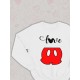 Парный свитшот для двоих влюбленных на свадьбу "Love, любовь" белый мужской. Свитшот с принтом Mickey Mouse для пар и для молодоженов.