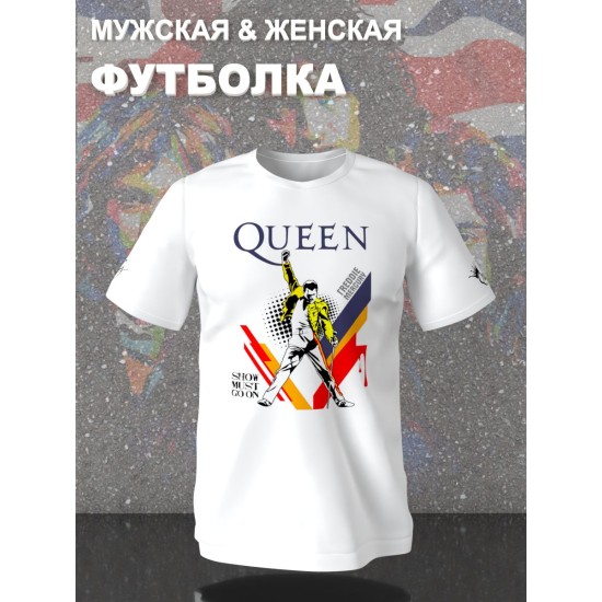 Футболка Queen логотип с принтом, рисунком rock style, рок группа