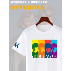 Футболка Beatles логотип с принтом, рисунком rock style
