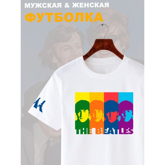 Футболка Beatles логотип с принтом, рисунком rock style