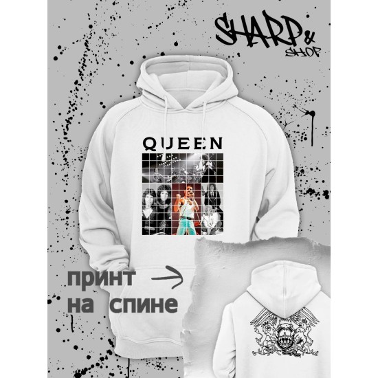 Худи Queen Квин Фредди Меркьюри логотип с принтом, рисунком rock style