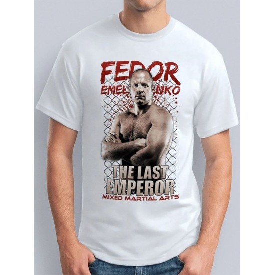 Футболка Федор Емельяненко mma the last emperor с принтом надписью Fedor Emelianenko mixed martial arts борьба, белая женская мужская, прикольная андеграунд одежда кэжуал sportswear спортивный стиль.
