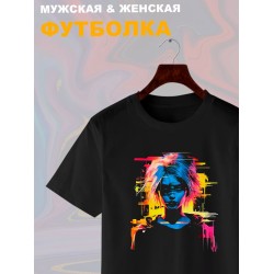 Футболка с аниме глазами тянка и эстетика с принтом каваи тян anime girl eyes graphics aesthetic kawaii kawai, черная женская и мужская прикольная андеграунд одежда кэжуал стритстайл casual y2k style.