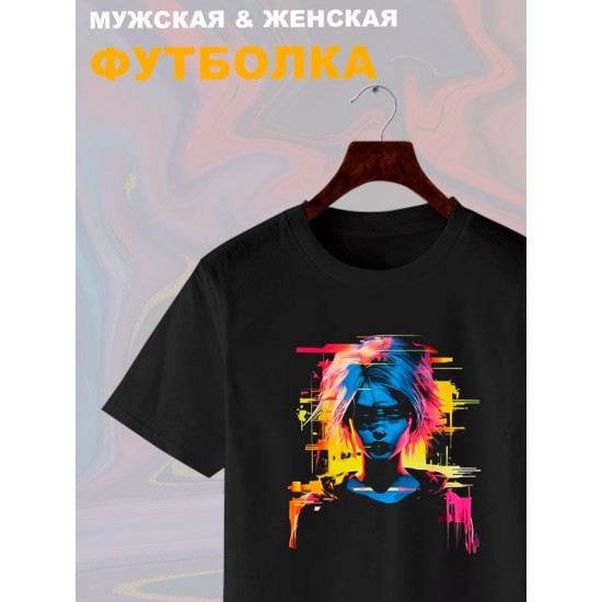 Футболка с аниме глазами тянка и эстетика с принтом каваи тян anime girl eyes graphics aesthetic kawaii kawai, черная женская и мужская прикольная андеграунд одежда кэжуал стритстайл casual y2k style.