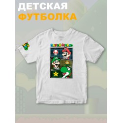 Футболка супер марио и луиджи брос нинтендо детская