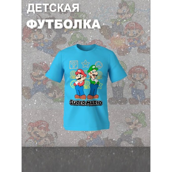 Футболка супер марио и луиджи брос nintendo y2k детская