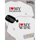 Парный свитшот для двоих влюбленных на свадьбу "I love my wife" белый мужской. Свитшот с принтом "Я люблю свою жену" для пар и для молодоженов.
