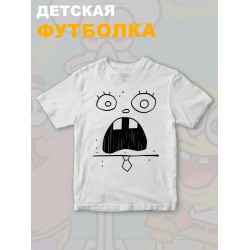 Футболка с героем Губка Боб. Футболка детская с принтом Spongebob squarepants для мальчика и девочки. Одежда для детей и подростков стрит стайл кежуал.