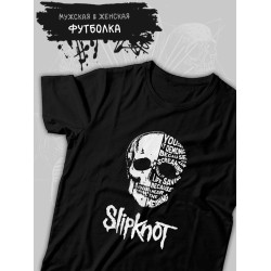 Футболка slipknot с черепом слипкнот hard rock с принтом группы и надписью рок металл music с музыкальной тематикой, черная женская мужская стрит стайл прикольная андеграунд одежда кэжуал underground.
