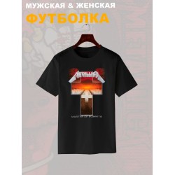 Футболка metallica master of puppets металлика с принтом группы музыкальной тематикой rock music металика рок мерч, черная женская мужская, стрит стайл прикольная андеграунд одежда кэжуал underground.