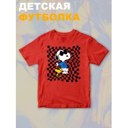 Футболка со снупи Snoopy и вудстоком желтой птичкой детская