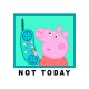 Футболка с героем Свинка Пеппа и прикольной надписью not today. Футболка детская с принтом Peppa pig для мальчика и девочки. Одежда для детей и подростков стрит стайл кежуал.