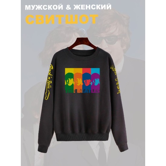 Свитшот Beatles логотип с принтом, рисунком rock style