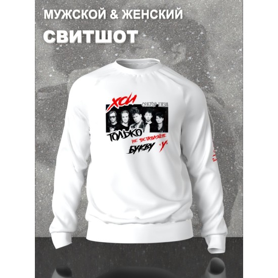 Свитшот с принтом Сектор газа. Свитшот унисекс с рок музыкантом Хой и надписью Анархия в стиле street style.