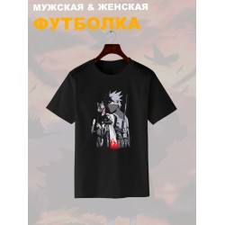 Футболка с Какаши аниме мерч ниндзя с принтом Kakashi Shippuden ninja Ripple Junction anime merch otaku, черная женская мужская, y2k андеграунд прикольная одежда кэжуал стритстайл, underground casual.